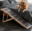 Adjustable Pine Wood Pet Ramp with Side Rails