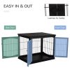 Modern Wooden Dog Crate End Table in Black