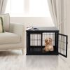 Modern Wooden Dog Crate End Table in Black