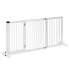 Freestanding Pet Gate Adjustable Wooden Dog Barrier 3 Panel