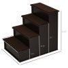 Cushioned Pet Stairs for Small Dogs, Brown