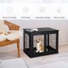 Modern Wooden Dog Crate End Table in Black