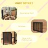 Log Cabin Style Double Dog House with Porch, Natural