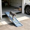 Foldable Dog Car Ramp with Anti-Slip Steps, Gray