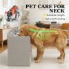 Elevated Dog Bowl Stand with Storage Cabinet - Gray