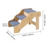 3-Step Wood Pet Stairs for Beds & Sofas