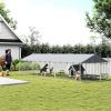 Expansive Outdoor Dog Run with Rotating Feeder & Weather Cov