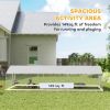 Expansive Outdoor Dog Run with Rotating Feeder & Weather Cov
