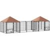 Large Outdoor Dog Kennel with Two Private Rooms