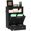 Pull-Out Feeding Station Cabinet with Storage Hooks