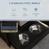 Raised Bowl Feeding Station with Storage Cabinet