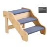 3-Step Wood Pet Stairs for Beds & Sofas