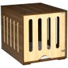Wooden Crate End Table with Cushion, Brown