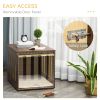 Wooden Crate End Table with Cushion, Brown