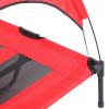 Elevated Cooling Dog Cot with Canopy Shade, Red