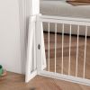 Adjustable Freestanding Wooden Pet Gate, White