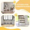 Adjustable Freestanding Wooden Pet Gate, White