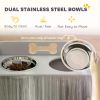 Elevated Dog Bowls with Storage Cabinet & Slow Feeder