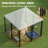 Lockable Outdoor Dog Kennel with Water-Resistant Roof
