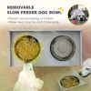 Elevated Dog Bowls with Storage Cabinet & Slow Feeder