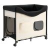 Dual-Level Bunk Lounge Bed for Dogs, Beige