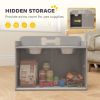 Elevated Dog Bowl Feeding Station with Storage, Gray