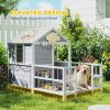Wooden Dog House with Porch & Observation Windows