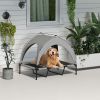 Elevated Dog Bed with Canopy for Camping and Outdoor Naps