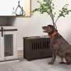 Elevated Feeding Station with Storage Cabinet, Espresso