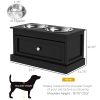 Elevated Dog Feeder Station with Storage Drawer, Black