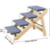 4-Step Foldable Wood Pet Stairs with Non-Slip Treads
