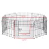 Octagon 8-Panel Foldable Dog Playpen in Black