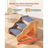 3-Step Wood Pet Stairs for Beds & Sofas