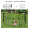 Octagon 8-Panel Foldable Dog Playpen in Black