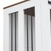 72-Inch Double Dog Crate Furniture with Sliding Doors, White