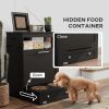 Pull-Out Feeding Station Cabinet with Storage Hooks