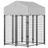Outdoor Dog Kennel with Roof for Small to Medium Dogs