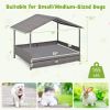 Elevated Wicker Dog House Bed with Canopy