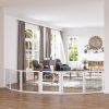 6-Panel Folding Wooden Pet Gate in White