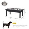 Wooden Elevated Dog Feeding Station, Black