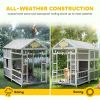 Wooden Dog House with Porch and Storage Cabinet