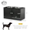 Magnetic-Door Feeding Station & Storage Cabinet, Black