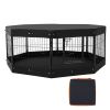 Foldable 8-Panel Dog Playpen with Cover & Mat