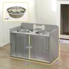 Elevated Dog Bowls with Storage Cabinet & Slow Feeder