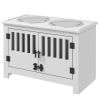 Raised Dog Food Storage Cabinet with Steel Bowls