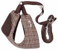 Houndsome Reversible Plaid Harness & Leash Set