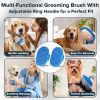 Navy Blue Grooming Glove & Brush Set