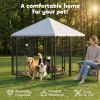 Lockable Outdoor Dog Kennel with Water-Resistant Roof