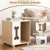Wooden Dog House Side Table with Bone Window