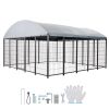 Outdoor Dog Kennel, 9.8 x 9.8 x 5.4 ft Large Dog Kennel with